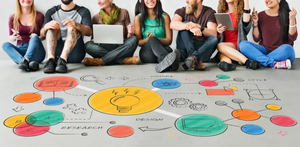 Equipo de empresa trabajando en estrategia de sostenibilidad sistémica